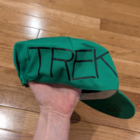 Vintage Vintage Trek Bikes Cycling Cap Rainbow Stripe Blue  Trek Cycling Vintage Green Cap with Rainbow Stripe